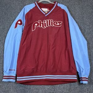 Mitchell & Ness Phillies Maroon and Light Blue Windbreaker